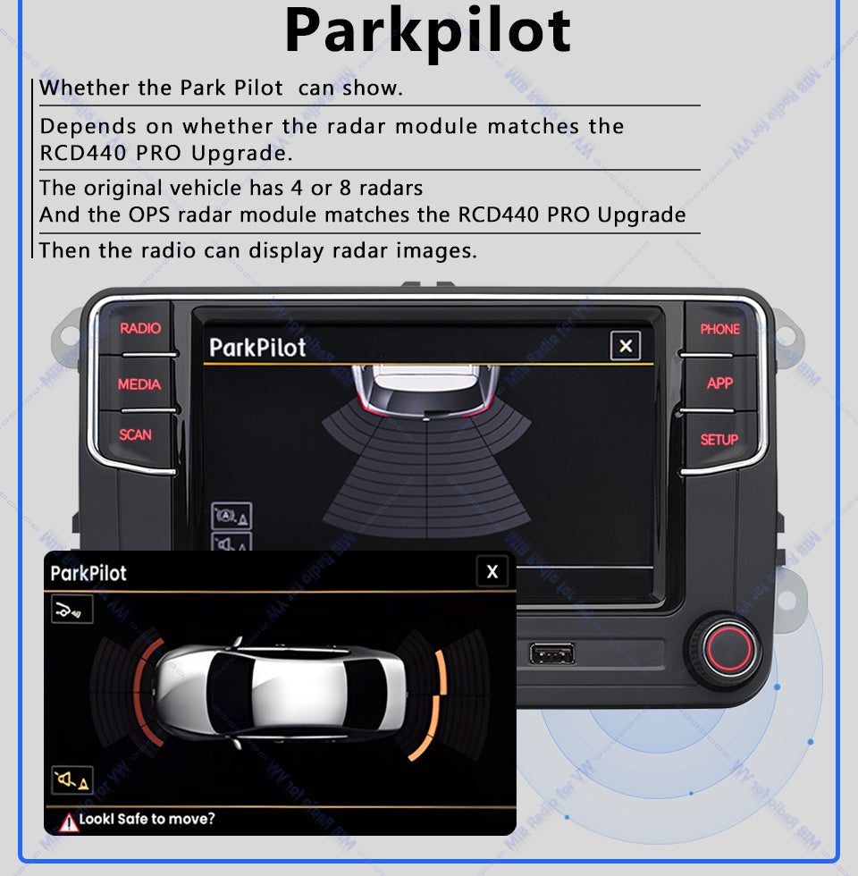 Volkswagen MIB2 6.5 inch Carplay and Android auto MQB Radio rcd440 with Rear usb port In stock with Supplier 7 to 14 days
