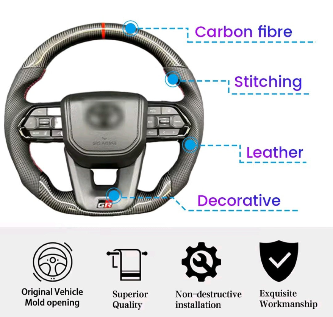 Carbon fiber steering Toyota Hilux and Cruizer complete wheel