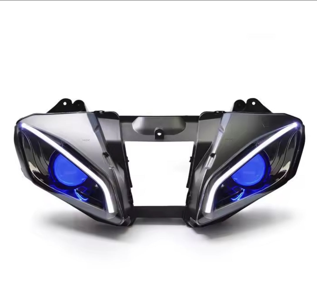 Yamaha YZF R6 2006-2007 LED Front Headlight Assembly Custom Modified HeadlampDRL Demon Eyes Projector
