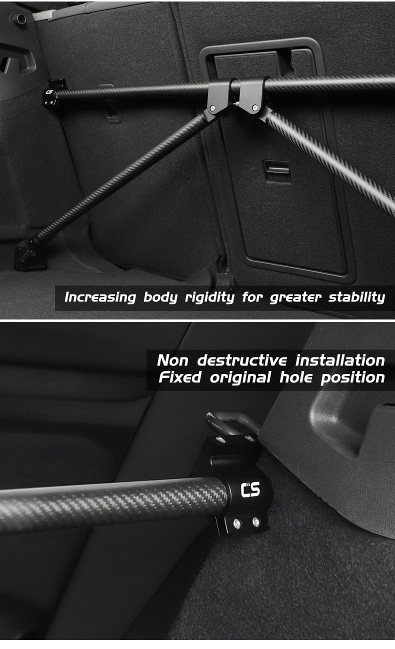 High Quality Carbon Fibre Rear Luggage Compartment
Rack Trunk Cross Bar Anti Slip Frame For VW Golf 7 and 8