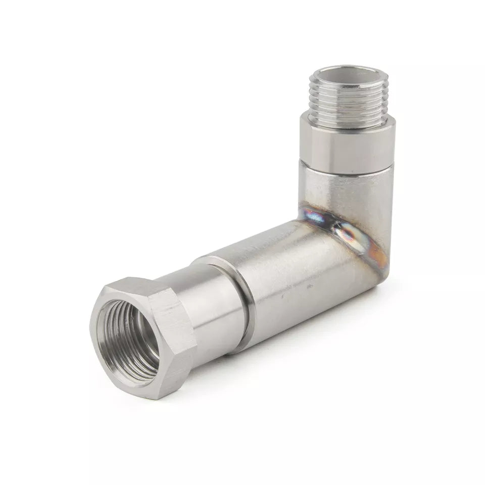 Double galvanized steel 90 degree O2 sensor expander