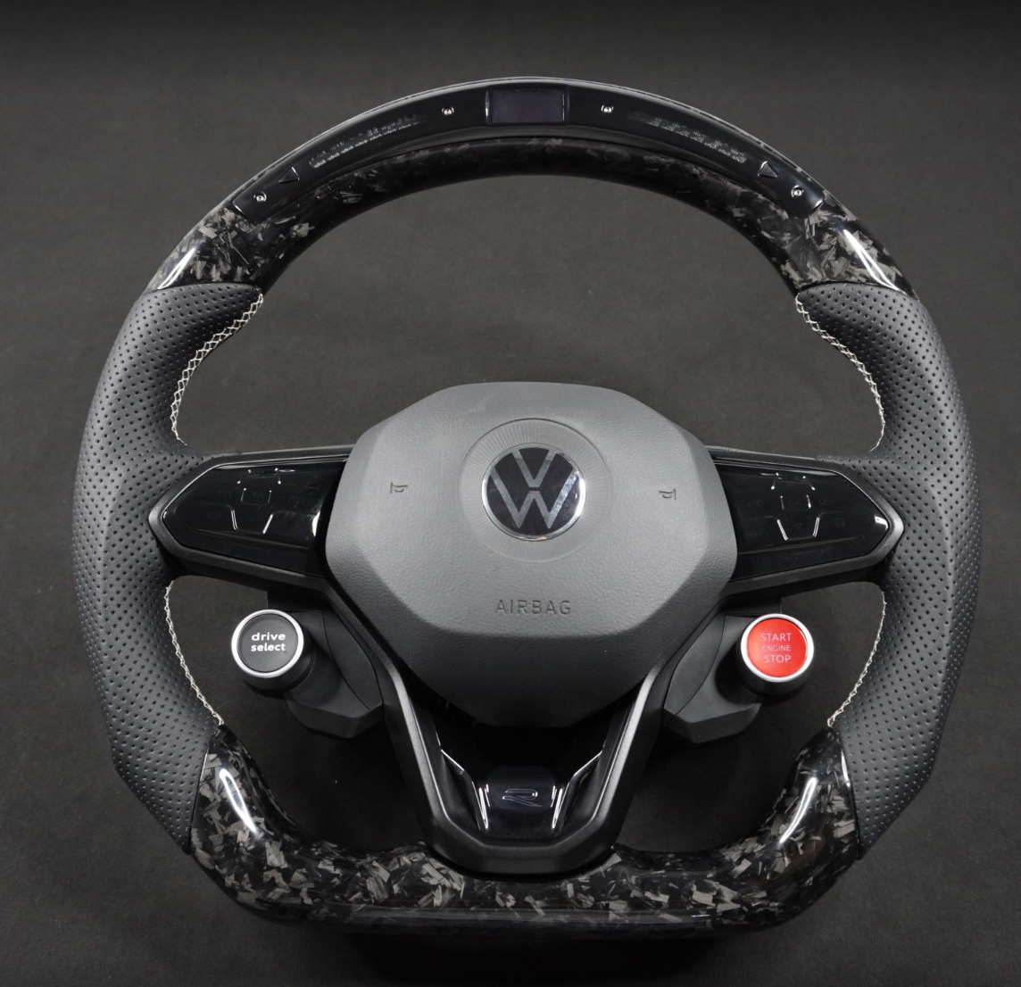 Carbon Fiber Steering Wheel Volkswagen mk8 Gti / R / Rline / T-roc / T-cross(Airbag cover excl )