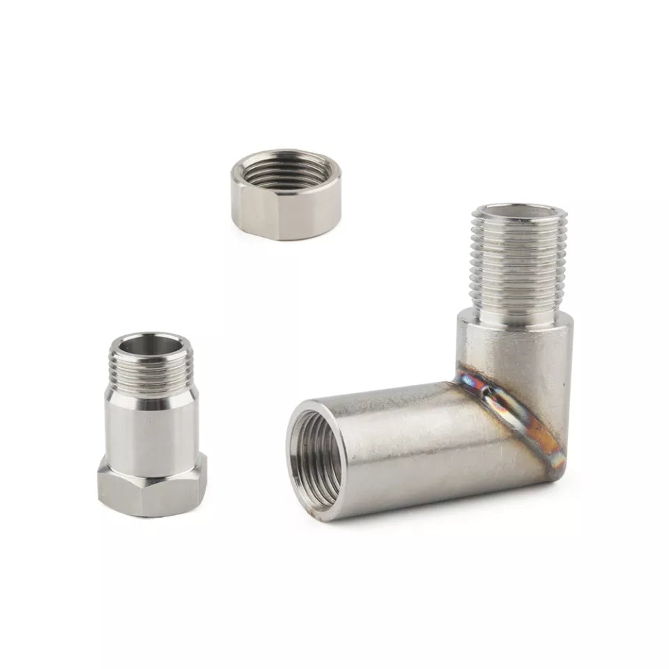 Double galvanized steel 90 degree O2 sensor expander