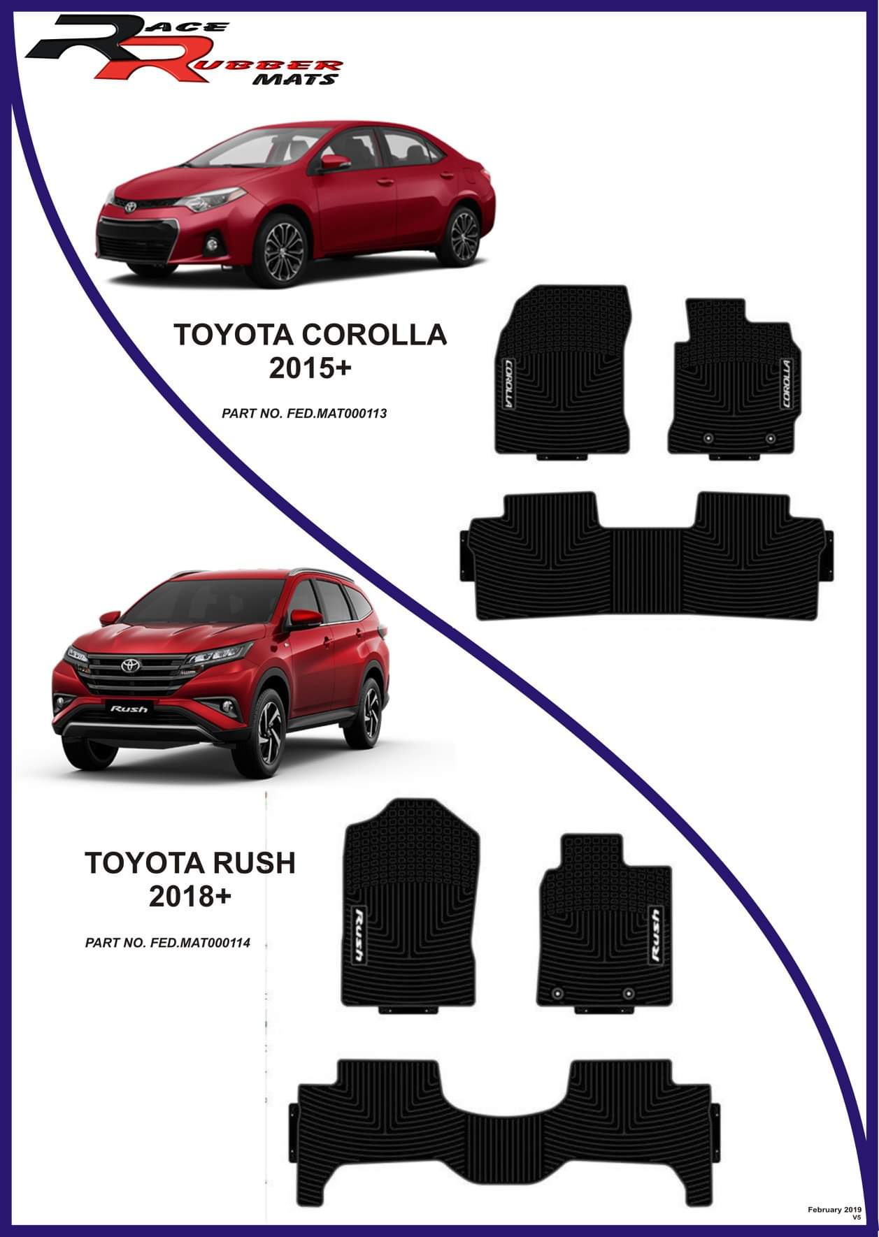 Toyota Corolla / Rush Heavy Duty Rubber matte